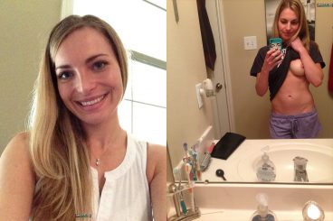 Hot Angela teen girl selfie and showing her tits dressed undressed