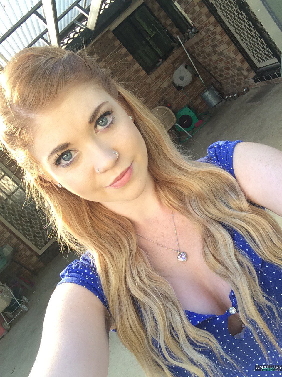 hot redhead cleavage selfie xxx video pic