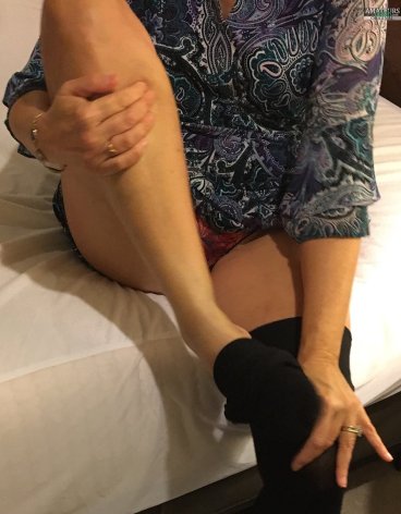 Hot mature wife Liz Green in red panties FI