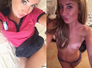 Super sexy air hostess clothed unclothed nudes